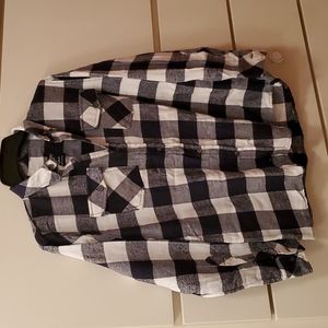 Architect blck/wht flannel, boy sz L